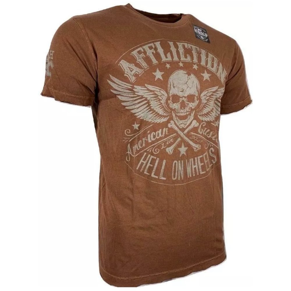 AFFLICTION Men's T-Shirt S/S BURNINNG RUBBER Tee - Picture 9 of 12
